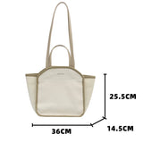 Canvas Top-handle Bag for Women Large Capacity Tote Shoulder Shopping Bag