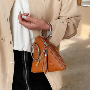 Casual Triangle PU Leather Clutch Bag For Women
