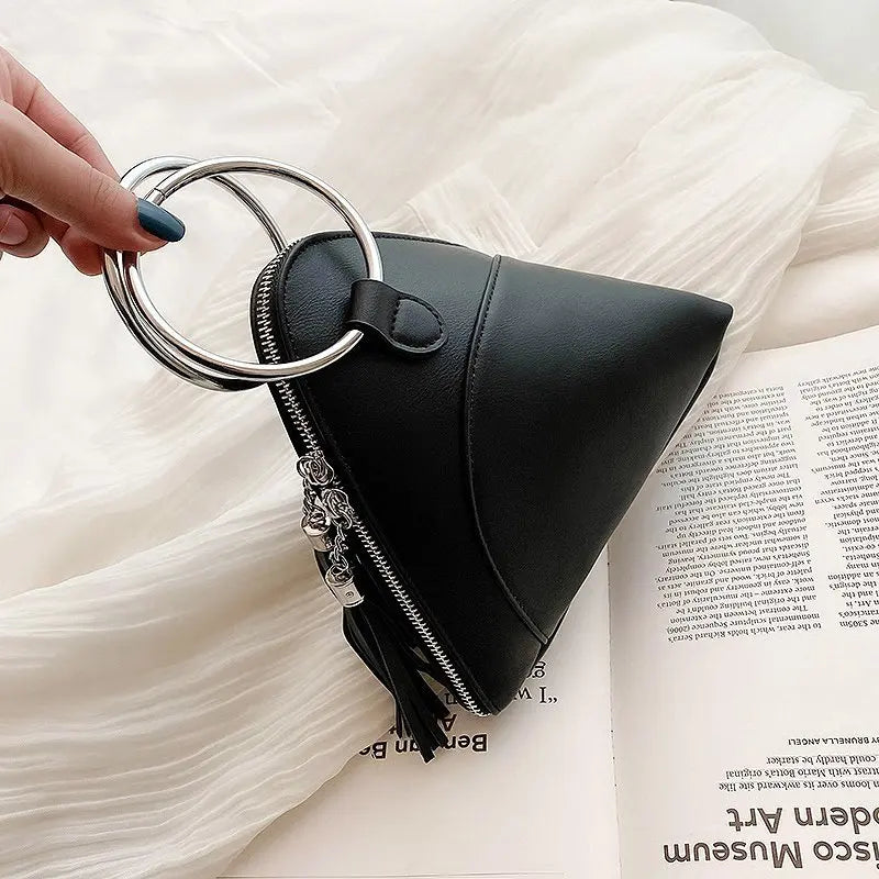 Casual Triangle PU Leather Clutch Bag For Women