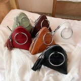 Casual Triangle PU Leather Clutch Bag For Women