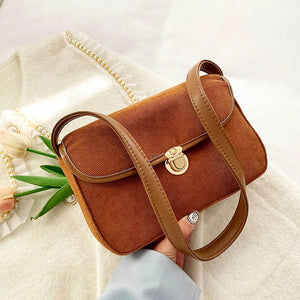 Corduroy Armpit Shoulder Bag Women Handbag Small Square Bag Clutch