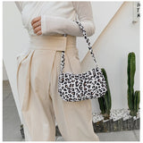 Leopard Print Shoulder Bag Women Canvas Handbag Purse