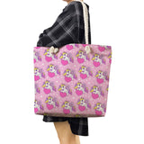 Casual Unicorn Print Shoulder Bags Thick Rope Travel Beach Tote Reusable