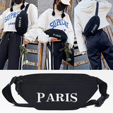 Paris Letter Print Waist Bag for Men and Women