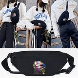 Flowing Lips Print Chest Pack Women Waist Bag