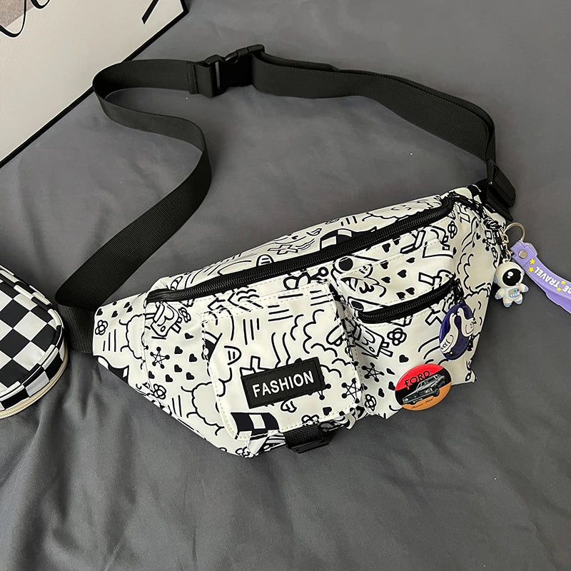 Nylon Fanny Pack Women's Waist Bag Cartoon Belt Handy Packs Banana Chest Bag