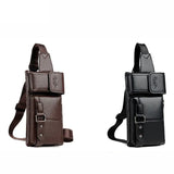 Casual PU Leather Waist Bag Phone Pouch Chest Packs Wide Strap Belt Bag