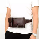 Casual PU Leather Waist Bag Phone Pouch Chest Packs Wide Strap Belt Bag