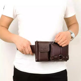 Casual PU Leather Waist Bag Phone Pouch Chest Packs Wide Strap Belt Bag