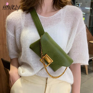 Women's Lizard Leather Waist Bag Phone Pouch Chest Pack Crossbody