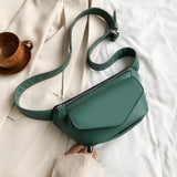 Women's Leather Shoulder Bag Casual Waist Small Chest Bag for Travel