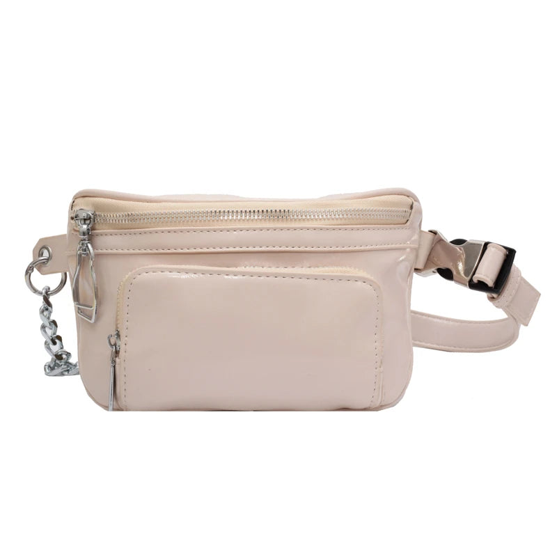 Leather Shoulder Bag Travel Small Chest Bag Women Fanny Pack