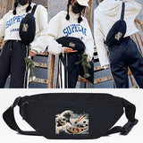 Sushi Boat Print Fanny Pack Waist Bag Unisex Travel Shoulder Bag
