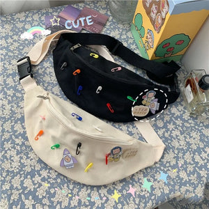 Canvas Fanny Belt Pack Women Waist Bag Zipper Pouch