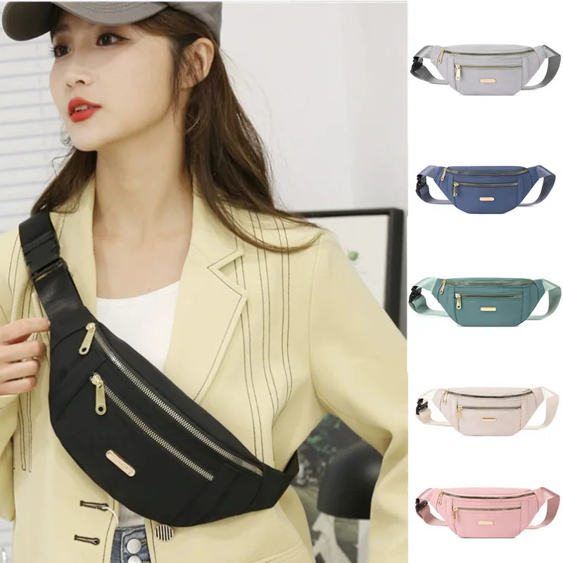 Women's Casual Waist Bag Oxford Messenger Crossbody Chest Bag