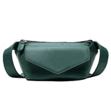 Green Leather Shoulder Bag Travel Chest Fanny Pack Belt Purses