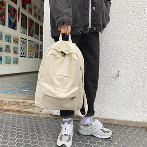 Casual Women Backpack Canvas Shoulder Bag Anti-theft School Bag