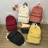 Casual Women Backpack Canvas Shoulder Bag Large Capacity Rucksack School Bag