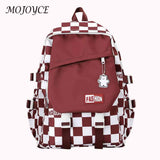 Plaid Girl Rucksack School Backpack Large Capacity Portable Travel for College