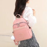 Casual Women Backpack Purse Anti-theft Oxford Rucksack Mochila Hairball Tassel