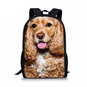 Women Backpack American Cooker Spaniel Print Children Rucksack