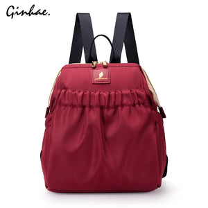 Women Waterproof Nylon Shoulder Bag Large Capacity School Book Bag