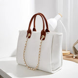 Casual Canvas Handbag Large Capacity Shoulder Tote Bag Chain Messenger Bag