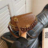 Casual Women Chain Pu Leather Handbags High Ladies Small Shoulder Crossbody Bags