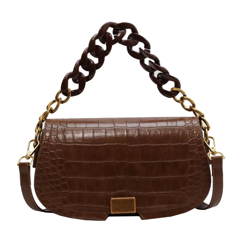 Casual Women Chain Pu Leather Handbags High Ladies Small Shoulder Crossbody Bags