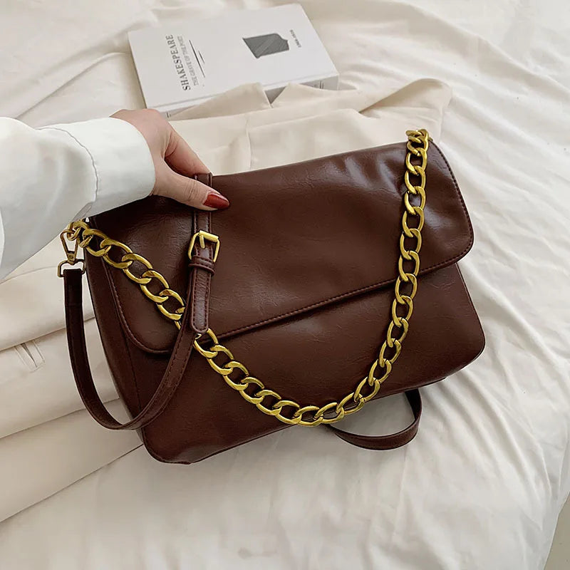 Casual Women Chain Shoulder Messenger Bag Vintage Tote Travel Bag