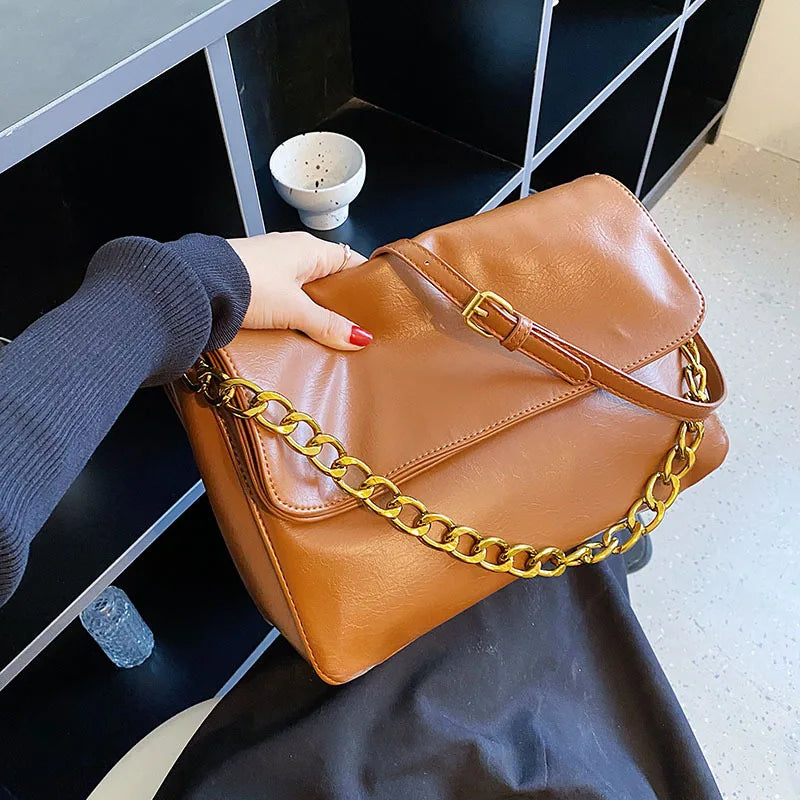 Casual Women Chain Shoulder Messenger Bag Vintage Tote Travel Bag