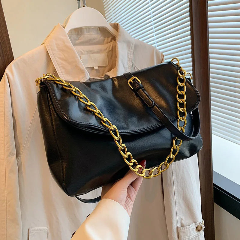 Casual Women Chain Shoulder Messenger Bag Vintage Tote Travel Bag