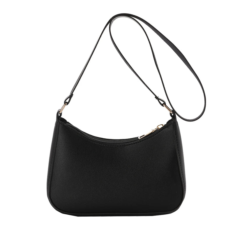 Casual Women Hobos Handbags Retro Solid PU Leather Shoulder Underarm Ladies Hand
