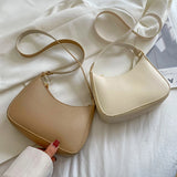 Casual Women Hobos Handbags Retro Solid PU Leather Shoulder Underarm Ladies Hand