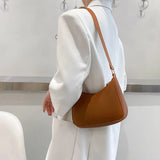 Casual Women Hobos Handbags Retro Solid PU Leather Shoulder Underarm Ladies Hand