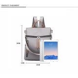 Waterproof Women Backpack Multi-function Lady Bagpacks Gray