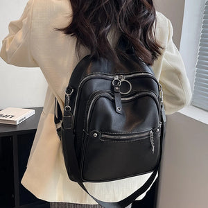 Casual Women Pu Leather Backpacks High Ladies Shoulder Travel Bags