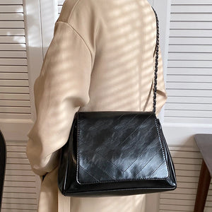 Women Pu Leather Shoulder Bag Chain Crossbody Large Capacity Tote Messenger Bag
