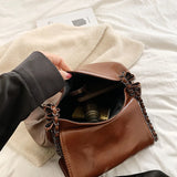 Women Pu Leather Shoulder Bag Chain Crossbody Large Capacity Tote Messenger Bag