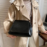 Women Pu Leather Shoulder Bag Chain Crossbody Large Capacity Tote Messenger Bag