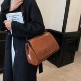 Women Pu Leather Shoulder Bag Chain Crossbody Large Capacity Tote Messenger Bag