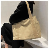 Casual Canvas Shoulder Bag Tote Handbag Large Capacity Shopping Totes