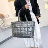 Casual Women Shoulder Bag Lattice Solid Large Underarm Bags