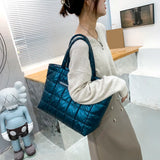 Casual Women Shoulder Bag Lattice Solid Large Underarm Bags