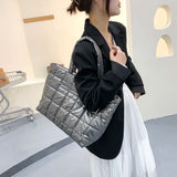 Casual Women Shoulder Bag Lattice Solid Large Underarm Bags