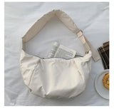 Casual Women Shoulder Bag Nylon Solid Wide Strap Crossbody Bag Light Travel