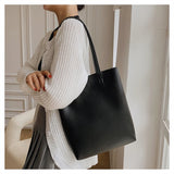 Casual PU Leather Women Shoulder Bag Tote Handbag