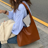 Women Shoulder Bag PU Leather Tote Handbag Soft Lady Purse Bags High Capacity