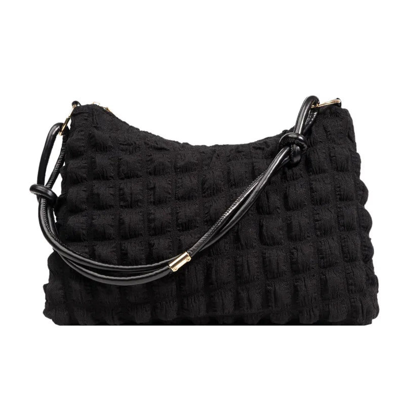 Casual Women Shoulder Bag Winter Shopping Totes Solid Canvas Crossbody Shoulder