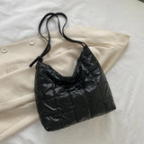 Casual Women Shoulder Bags Winter Nylon Quilted Handbags Large Capacity Totes